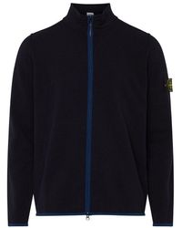 Stone Island - Zip-Up Jacket With Logo Patch - Lyst