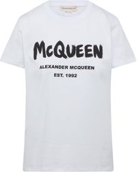 Alexander McQueen - T-shirt McQueen Graffiti - Lyst