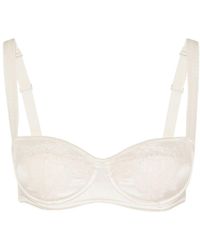 Dolce & Gabbana - Satin Balconette Bra With Lace Detailing - Lyst