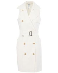Max Mara Sleeveless Trench Coat Dress - White