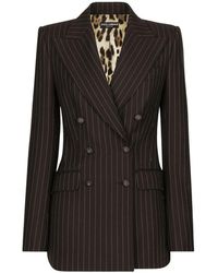 Dolce & Gabbana - Pinstripe Wool Turlington Jacket - Lyst