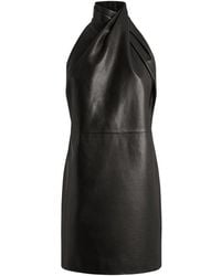 Balmain - Backless Leather Mini Dress - Lyst