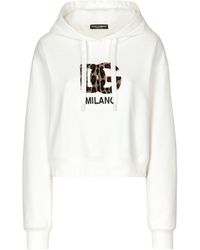 Dolce & Gabbana - Sweat-shirt à capuche en jersey avec écusson - Lyst