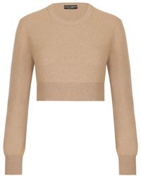 Dolce & Gabbana - Cropped Wool And Cashmere Sweater - Lyst