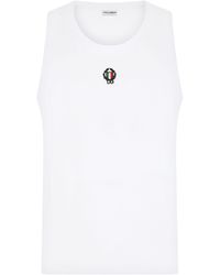 Dolce & Gabbana - Unterhemd aus Zwei-Wege-Stretch-Baumwolle mit Patch - Lyst