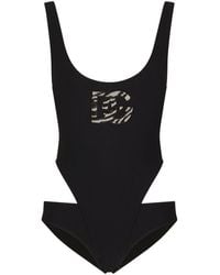 Dolce & Gabbana - Dg-logo Cut-out Swimsuit - Lyst