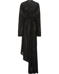Balenciaga - Vorn drapiertes Kleid mit BB-Monogramm - Lyst