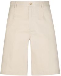 Dolce & Gabbana - Stretch Cotton Shorts With Branded Tag - Lyst
