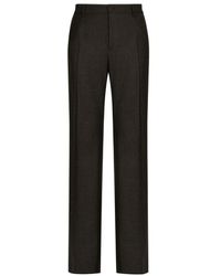 Dolce & Gabbana - Stretch Flannel Straight-Leg Pants - Lyst