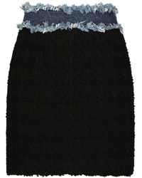 Dolce & Gabbana - Tweed And Denim Miniskirt - Lyst