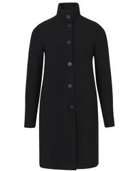Harris Wharf London Manteau Egg en laine bouillie - Noir