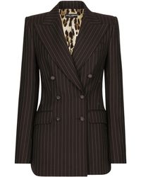 Dolce & Gabbana - Turlington-Jacke aus Wolle mit Nadelstreifen - Lyst