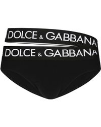Dolce & Gabbana - Badeslip mit hohem Beinausschnitt und gebrandetem Doppelbund - Lyst