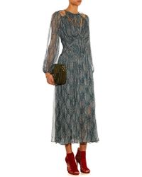 Zimmermann Riot Web Silk-Georgette and Organza Dress - Blue