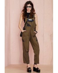 Nasty Gal Vintage Kenzo Super Sonic Striped Overalls - Green