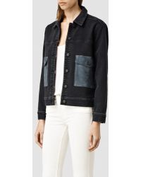 all saints white denim jacket