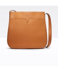 Vince Signature Collection Medium Leather Messenger Bag - Brown