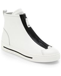 Marc By Marc Jacobs Zip-Front Leather High-Top Sneakers - White