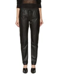 Dion Lee Black Leather Track Trousers