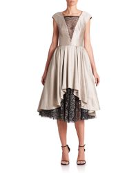 oyster satin cocktail dress