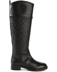 tory burch marion quilted rain boots
