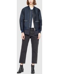 Womens Clothing Jackets Casual jackets 3.1 Phillip Lim Printed Broderie Anglaise Moto Jacket in Blue 