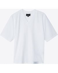 3.1 Phillip Lim - Short Sleeve Oversized Boxy V-Neck Tee - Lyst