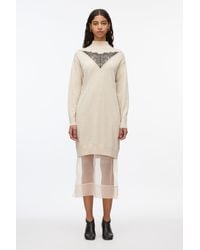 3.1 Phillip Lim - Mockneck Knit Dress With Lace Inlay - Lyst