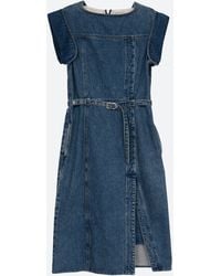 3.1 Phillip Lim - Deconstructed Belted Denim Dress - Lyst