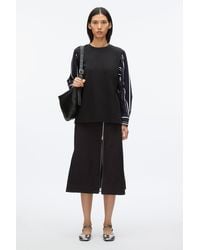 3.1 Phillip Lim - Long Sleeve Tee With Stripe Shirting Sleeves - Lyst
