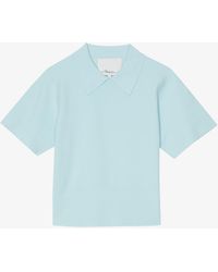 3.1 Phillip Lim - Short Sleeve Cotton Blend Crepe Shirt Collar Pullover - Lyst