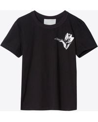 3.1 Phillip Lim - Cropped Short Sleeve Tee With Tulip Embelishment - Lyst