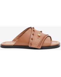 3.1 Phillip Lim - Crossover Slide Sandal With Leather Craft - Lyst