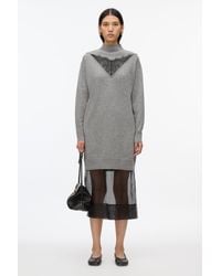 3.1 Phillip Lim - Mockneck Knit Dress With Lace Inlay - Lyst