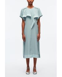 3.1 Phillip Lim - Short Sleeve Belted Dress With Cascade Drape - Lyst