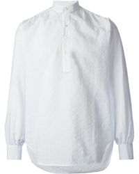 Saint Laurent Band Collar Shirt - Lyst