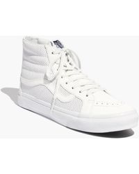 white high top vans leather