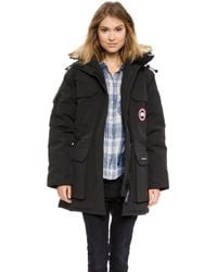 Canada Goose chilliwack parka outlet discounts - Canada goose Kensington Fur Trim Long Jacket: Black in Black | Lyst