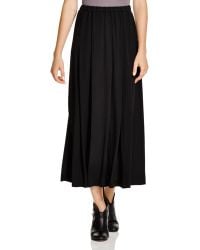 Eileen fisher Silk Pleated Maxi Skirt in Black | Lyst