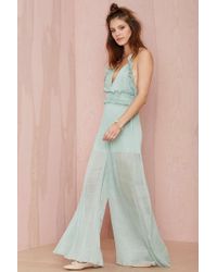 Nasty Gal Alice Mccall White Noise Chiffon Jumpsuit - Green