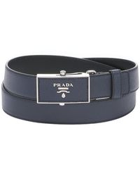 prada blue leather belt  