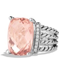 David Yurman Wheaton Ring With Morganite And Diamonds - Metallic