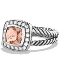 David Yurman Petite Albion Ring With Morganite & Diamonds - Metallic