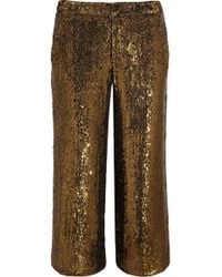 Marc Jacobs Metallic Gold and Black Sequins Pants in Gold | Lyst