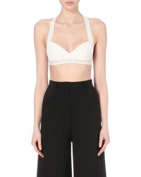 Dion Lee Mesh-panel Crepe Bralet - White
