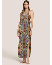 4giveness - Abito Lungo Canotta Masai Colors - Lyst
