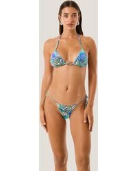 4giveness - Bikini Triangolo E Slip Laccetti Patch Animalier - Lyst