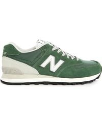 New Balance | green 574 Green Suede And Nylon Sneakers | Lyst