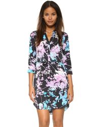 Diane von Furstenberg Freya Printed Stretch-silk Shirtdress - Blue