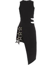 Anthony Vaccarello Asymmetric Cutaway Star-embellished Mini Dress - Black